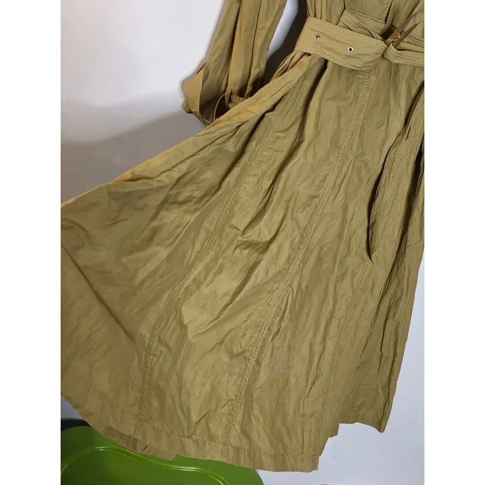 Emanuel Ungaro long line asymmetrical yellow/Green Trench Coat Size 6 - Picture 9 of 14